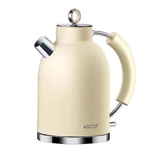 ASCOT Electric Kettle, Stainless Steel Electric Tea Kettle Gifts for Men/Women/Family 1.6L 2200W Retro Tea Heater & Hot Water Boiler, Auto Shut-O