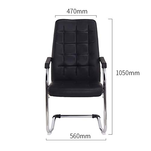 WALNUT Leisure Meeting Computer Chair Home Office Chair Ergonomic Chair Comfortable Bow Leather Chair Staff Chair (Color : Black)