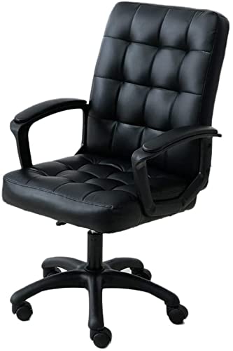 ZXFYHD Desk Chair,Office Chair Modern Mid Back Support Office Chair Faux PU Leather High Adjustable Swivel Seat For Computer Desk Workstation Fur