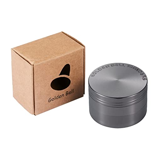 Golden Bell 2 inch Grinder 4 Layer Spice Grinder Zinc Alloy Grinder - Nickle Black