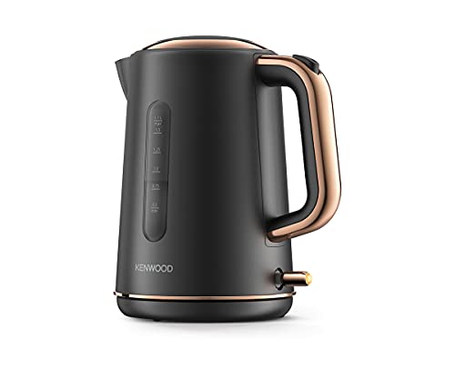 Kenwood Abbey Lux Water Kettle, 360° Swivel Base, Fast Boiling, Removable Filter, Water Capacity 1.7L, ZJP05.C0DG, 3000W, Dark Grey with Rose Gol