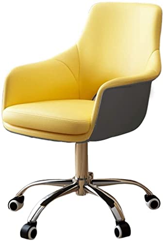 ZXFYHD Desk Chair,Office Chair Computer Chair, Swivel Steel Feet Ergonomic Home Office Chair Easy To Clean Leather Staff Chair