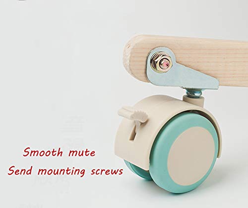 SKOAJAS Plate Casters Crib Mute Flip Swivel Wheel,Furniture Caster with Brakes,with Metal Flip Bracket,Mute Smooth,Quiet,with Mounting Screws,for