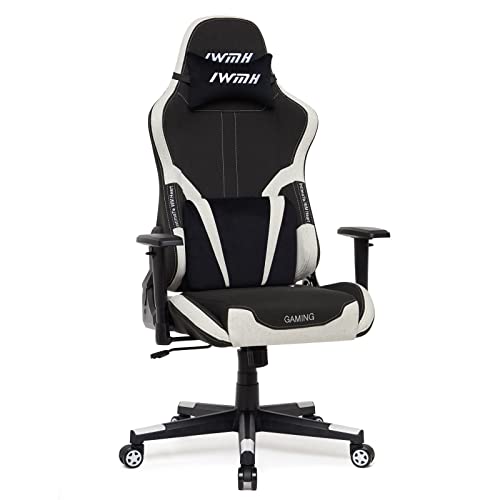 Intimate WM Heart Fabric Gaming Chair, Office Chair, Ergonomic Racing Gamer Chair, Reclining High Back Adjustable Computer Chair, Swivel Chair wi