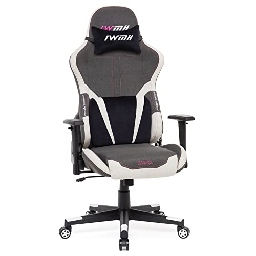 Intimate WM Heart Fabric Gaming Chair, Office Chair, Ergonomic Racing Gamer Chair, Reclining High Back Adjustable Computer Chair, Swivel Chair wi