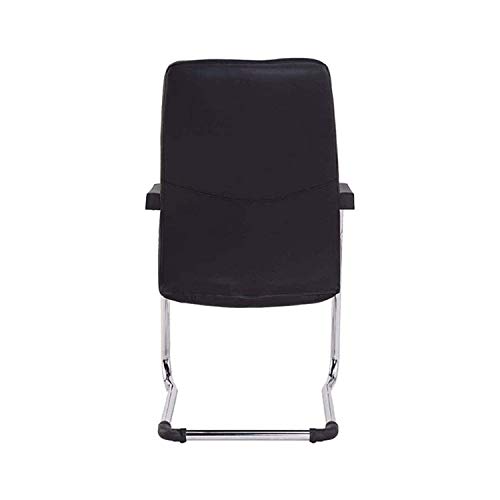 WALNUT Leisure Meeting Computer Chair Home Office Chair Ergonomic Chair Comfortable Bow Leather Chair Staff Chair (Color : Black)