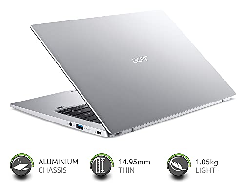 Acer Swift 1 SF114-34 14 inch Laptop - (Intel Pentium N6000, 4GB, 128GB SSD, Full HD Display, Microsoft Office 365, Windows 10 in S Mode, Silver)