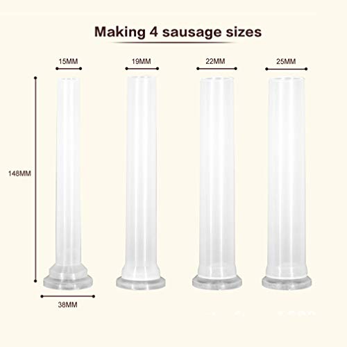 Jascherry 2.5 LB Sausage Filler Stuffer Home Made Machine - Stainless Steel Vertical Sausage Maker with Suction Base and Manual Crank for Househo