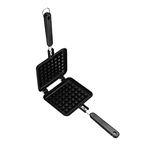 Dicunoy Waffle Cone Maker, Cast Iron Square Nonstick Ice Cream Cone Egg Roll Omelet Dessert Mold, Irons Crisp Pancake Baking Tool, 13cm x 14cm