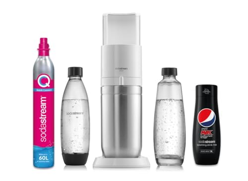 SodaStream Duo Sparkling Water Maker, Sparkling Water Machine & 2x 1L Fizzy Water Bottles, Retro Drinks Maker w. BPA-Free Water Bottle, Glass Car
