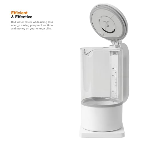 DAUH Electric Glass Kettle | Minimalist Scandinavian Inspired Design - Eco Boil - Energy Efficient - Boil-Dry Protection - Borosilicate Glass – B