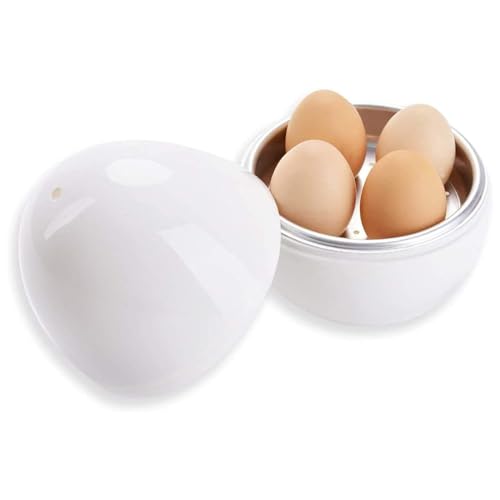 Microwave Egg Boiler for 4 Eggs Poachers Boiled Egg Cooker Microwave only 8 Minutes for Hard Soft Boiled Egg Cooker Steamer Rapid Egg Cooking App