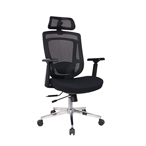 Premium Ergonomic Office Chair with Adjustable Headrest/Lumbar Support, Breathable Mesh Back & Heavy Duty Design - Ideal for Computer Desks, Bedr