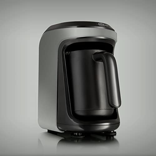 KARACA Hatır Hüp Turkish Coffee Machine, Automatic One-Button Turkish Coffee Brewing Pot, Serve 5 Cups of Turkish Coffee at One-Brew, Black/Anthr