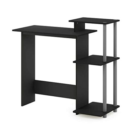 Furinno Efficient Home Laptop Notebook Computer Desk, Study Desk, Writing Desk, Black/Grey, 100.6 (W) x 85.3 (H) x 39.6 (D) cm