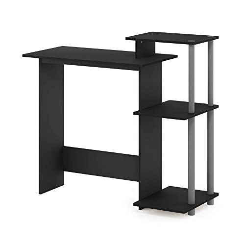 Furinno Efficient Home Laptop Notebook Computer Desk, Study Desk, Writing Desk, Black/Grey, 100.6 (W) x 85.3 (H) x 39.6 (D) cm