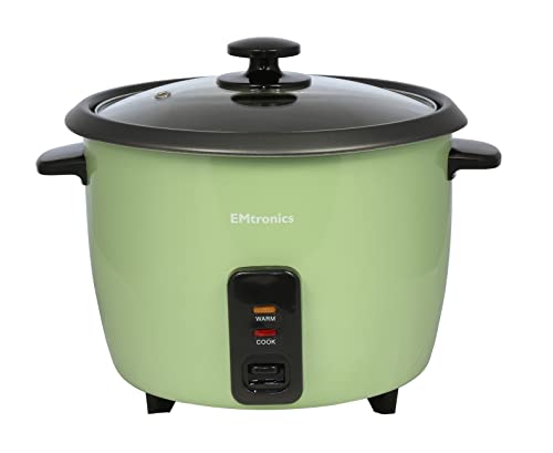 EMtronics EMRCDSTSG1-8 Rice Cooker 1.8 Litre with Automatic Cooking, Steamer Tray and Warmer Function with Removable Non-Stick Bowl, Measuring Cu