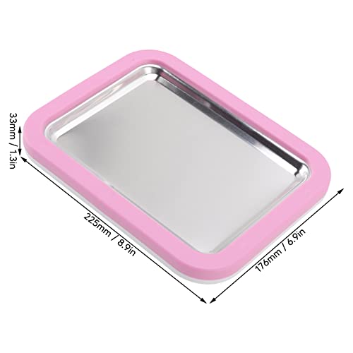 BAOFUYA Ice Cream Roll Maker, Stainless Steel DIY Handcraft Make Easy Ice Cream Rolls with 2 Spatulas for Kids Family Yogurt Sorbet Gelato pink