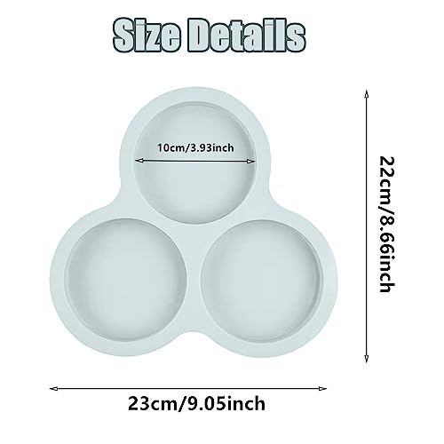 Donfulily Silicone Air Fryer Egg Pan 4-inch, 3 Hole Pancake Pan Fried Egg Pan for Air Fryer Baking Cooking Accessories (Grey)