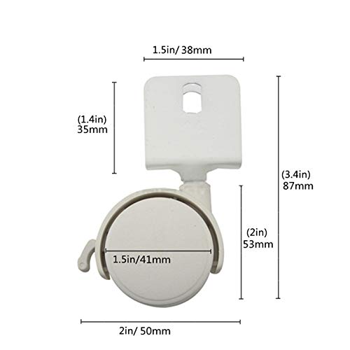 Furniture Wheels With U-Shaped Bracket, Nylon Swivel Stem Castors, Quiet Rolling, No Running Marks, No Scratches/Noise,For Home Furniture,Office