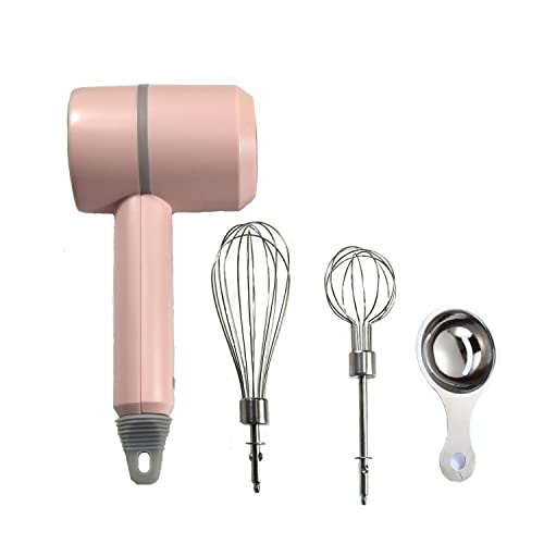 Hand Mixer, Portable Electric Cordless Handheld Mixer, 3-speed Usb Rechargeable withTwin Mixer Whips and Egg Separator for Whipping or Mixing Egg