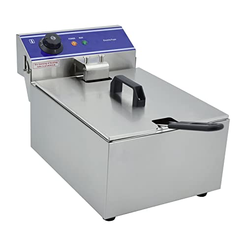 Electric Deep Fryer,Stainless Steel Commercial French Deep Fat Fryer For Restaurant,Fast Food Restaurant -3000W 6L