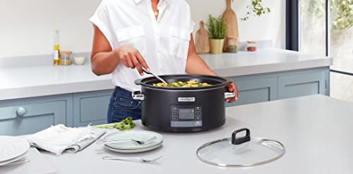 Crockpot TimeSelect Slow Cooker | Programmable Digital Display | 5.6 L (7 People and More) | Removable, Suitable for Roasting Meat & Vegetables |