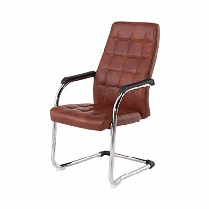WALNUT Leisure Meeting Computer Chair Home Office Chair Ergonomic Chair Comfortable Bow Leather Chair Staff Chair (Color : Brown)