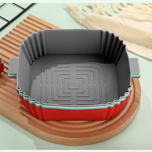 Air Fryer Silicone Pot Square Liners, Reusable Air Fryer Silicone Basket Baking Tray Air Fryer Silicone Grill Pan Baking Microwave Oven Tray High