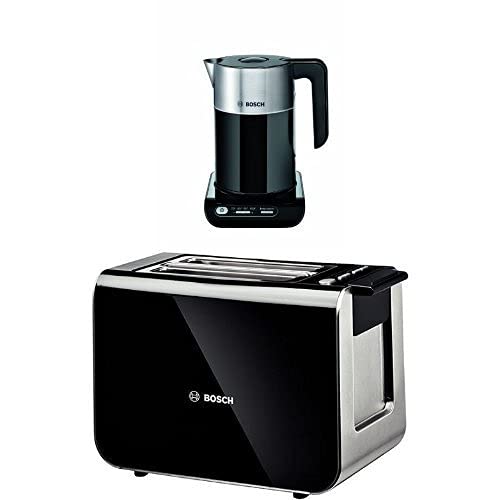 Bosch Styline TWK8633GB Variable Temperature Cordless Kettle, 1.5 Litres, 3000W - Black