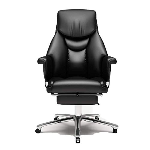 MU Swivel Chair Boss Chair, Ergonomic Executive Office Chair, Leather Large Capacity Swivel Height Adjustable Thick Padding, Suitable for Home an