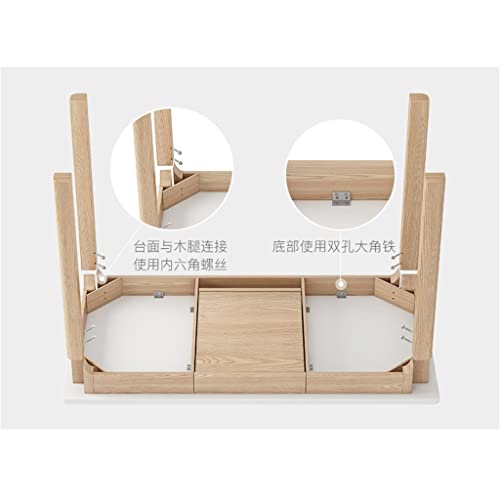 MJWDP Solid Wood Desk Home Desktop Computer Desk Small Apartment Writing Desk Bedroom Study Table Without Chair (Color : D, Size : 100cm)