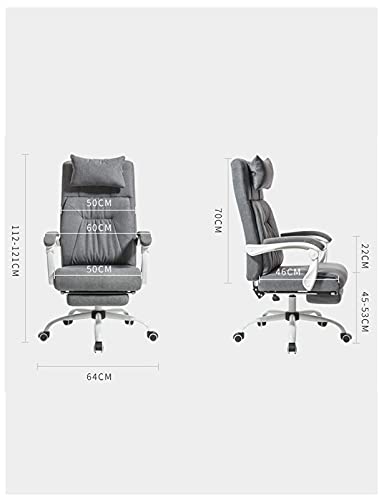 NMDCDH Home Office Chair with Stitched Twill Fabric Works Drafting Chair with Footrest, Gray