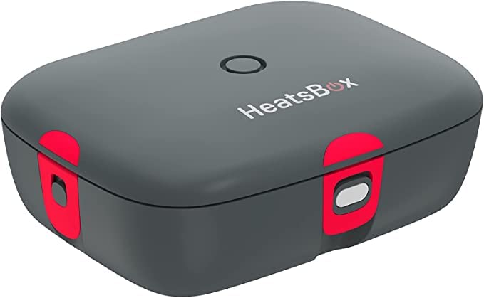 HeatsBox Style+ App Controlled Electric Lunch Box Food Heater, 100 Watt Food Warmer with 925ml Leak-Proof Stainless Steel Bowl, Transport Lid, Gr