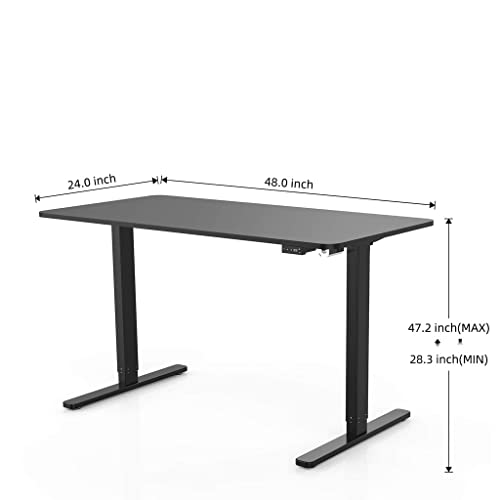 NXYJD Electric Standing Desk Height Adjustable Desk, 48 X 24 Inches Computer Desk For Workstation Home Office Table Sit Stand Desk