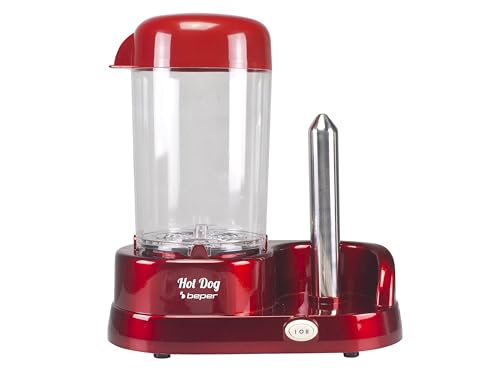 BEPER P101CUD501 Hot Dog Machine with steam cooking, ABS, 350 W, Red