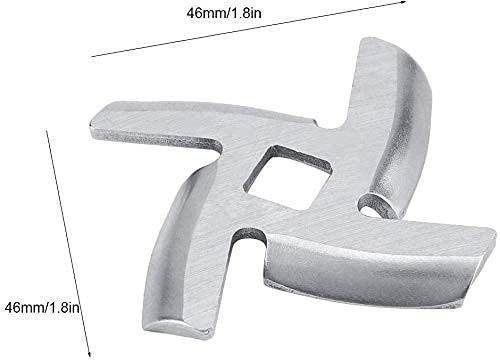Chef Meat Grinder Blade Spare Part Stainless Steel Kitchen Food Meat Chopper Crusher Mincer Cutter Replacement for Electric or Manual(Pack of 2)(