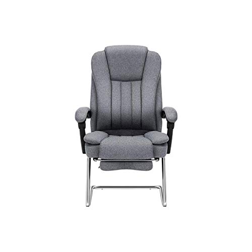 WALNUT Ergonomic Office Recliner Chair with Lumbar Support Modern Simple Leisure Chair Study Chair Fabric Office Chair Bow Chair (Color : Black)