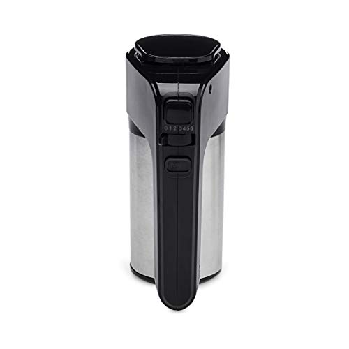 Amazon Basics 6 Speed Electric Hand Mixer with Dough Hooks, Beaters and Turbo Button, 6 litres, Black and Stainless Steel