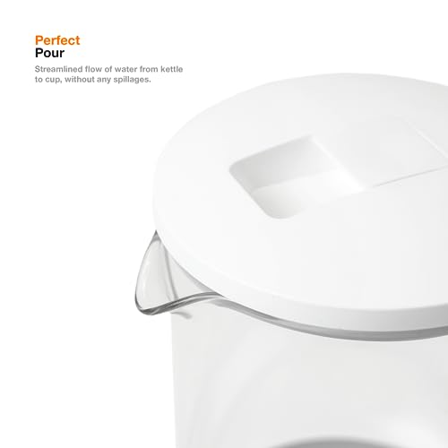 DAUH Electric Glass Kettle | Minimalist Scandinavian Inspired Design - Eco Boil - Energy Efficient - Boil-Dry Protection - Borosilicate Glass – B