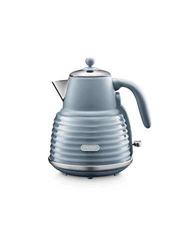 De'Longhi Scolpito Kettle,1.5 liters, 360° swivel base, Stainless steel, KBZS3001.AZ, Mineral Blue