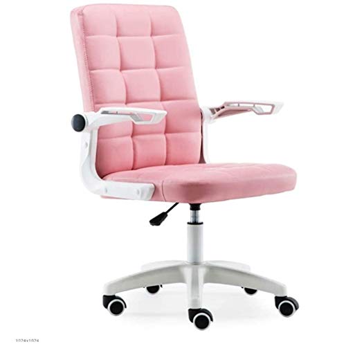 SCDBGY ygqbgy Pink Pulley Office Chair,with Wheels Armrests Modern PU Leather Office Chair Midback Home Computer