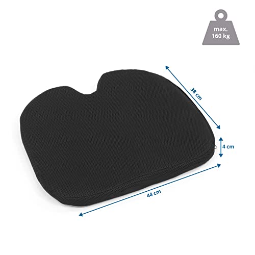 hjh OFFICE 780002 Orthopaedic seat cushion MEDISIT III Cushion with gel honeycomb structure, removable cover, black