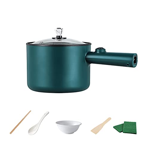 Electric Hot Pot, 1,8L Mini Non-Stick Electric Pan, Portable Mini Electric Skillet with Lid, Spatula and Multi Cooker, Multifunction Cooking Pot