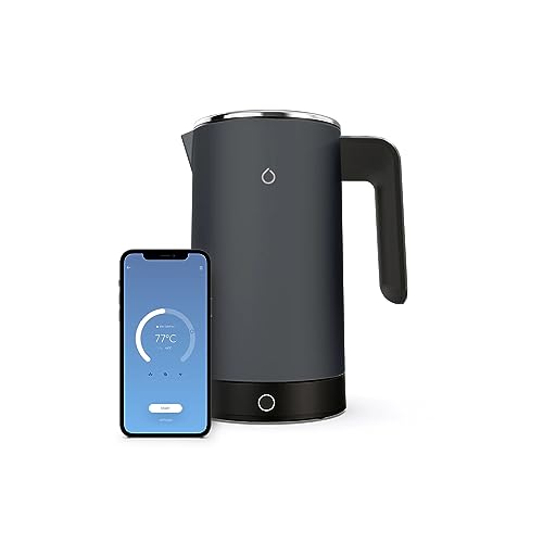 iKettle 3 by Smarter - WiFi Internet Smart Kettle, Secure UK Server, Stainless Steel Dark Grey, Digital Temperature, iOS, Android App, Alexa, Wat