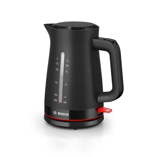 Bosch MyMoments Infuse TWK3M123GB Plastic Cordless Kettle, with dual sided water gauge and lid release button, 1.7 Litres, 3000W - Black