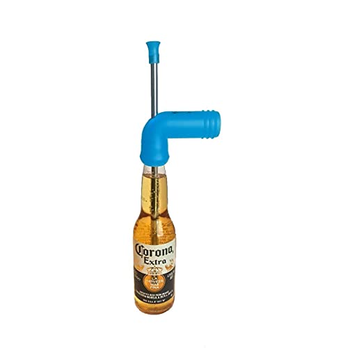 Beer Snorkel Blue, Beer Bottle Dispenser, Speed Drinking Similar to Beer Bong, 14inch Length