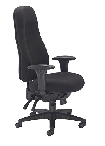 Office Hippo Professional 24 High Back Office Chair, 150 kg Weight Tolerance, Seat Slide, 2D Arms, Asynchro Mechanism, Ratchet Back, Fabric, Blac