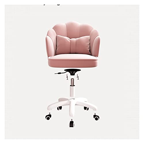 LUKEO Bedroom Dormitory Chair Home Office 360° Swivel Lift Chair Handrail Back Writing Desk Chair Dressing Stool Makeup