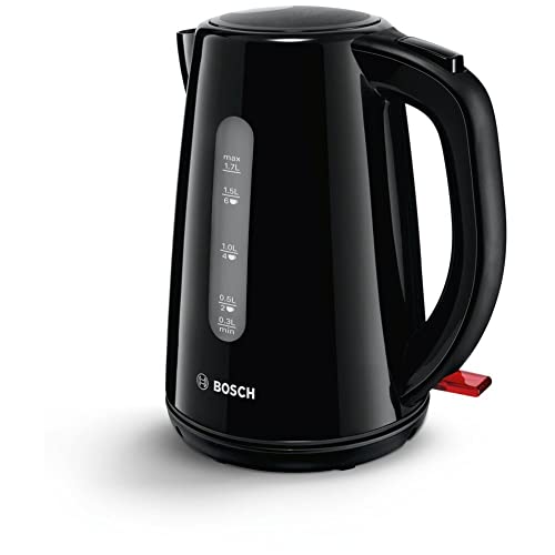 Bosch Country II TWK7503GB Cordless Kettle, - 1.7 Litres, 3000 W - Bl Stainless steel electric kettle with 3000 W fast boil, auto shut-off, boil-
